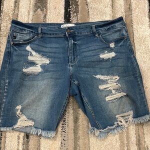 KanCan Blue Distressed Denim Jean Shorts